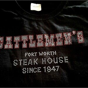 Cattlemen’s Steakhouse Fort Worth Rhinestone Women’s T-Shirt Medium